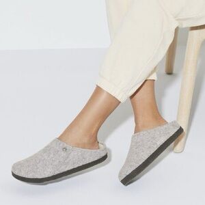 Birkenstock Gray Wool Slippers